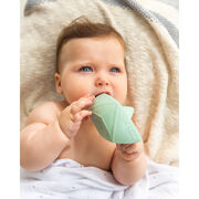 Mint green origami boat teether toy